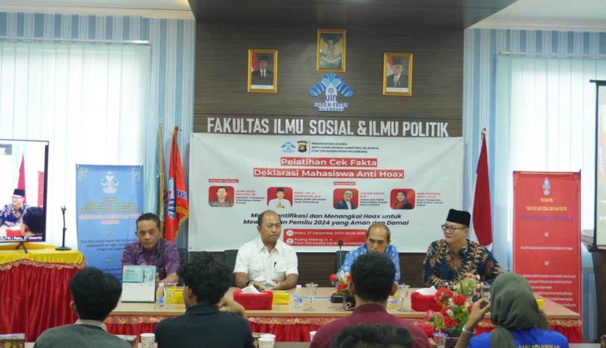 FISIP UIN Raden Fatah Bersama Polda Sumsel Gelar Pelatihan Cek Fakta dan Deklarasi Mahasiswa Anti Hoax