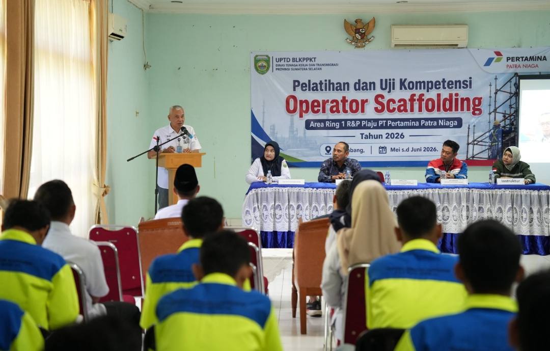 Project Sumatra R&P, Kilang Plaju, dan Disnakertrans Sumsel Sukses Sertifikasi Operator Scaffolding 