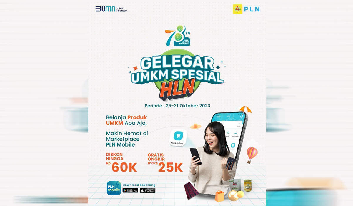 HLN 2023, Belanja Produk UMKM di PLN Mobile Diskon Hingga Rp 60 Ribu dan Gratis Ongkir