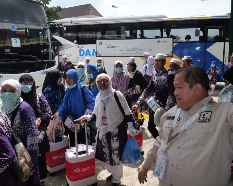 Haji Kloter 15 Debarkasi Palembang Tiba, Total 6.699 Jemaah Haji Debarkasi Telah Kembali