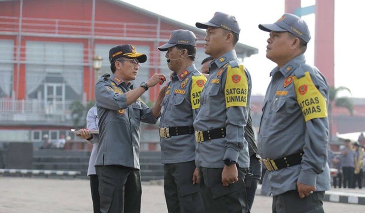 Ribuan Satlinmas Palembang Siap Bersinergi dengan TNI-Polri Sukseskan Pemilu 2024 