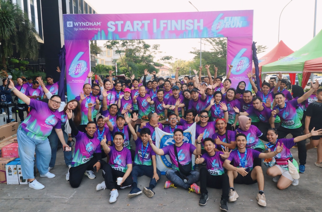 Ramainya Peserta Fun Run Perayaan ke-6 Tahun Hari Jadi Wyndham Opi Hotel Palembang