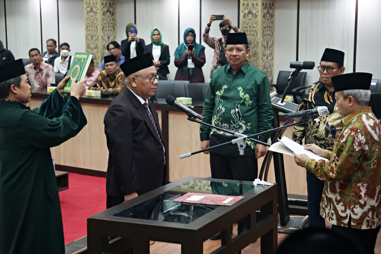 Zainal Berlian Dilantik Sebagi Rektor ITS NU Sriwijaya Sumsel