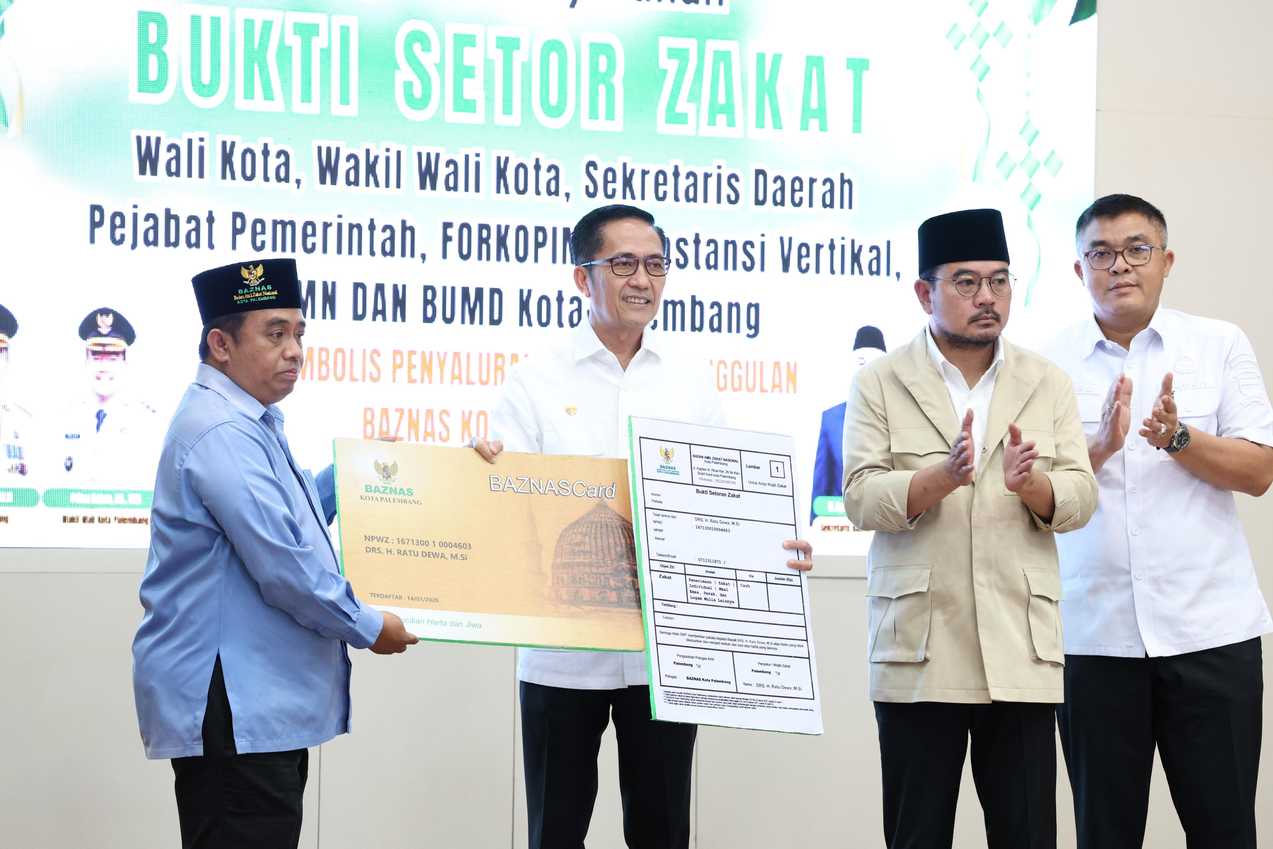 Pemkot Palembang Dukung Program Nasional Gerakan Ramadan Berkah melalui Pembayaran Zakat Maal 