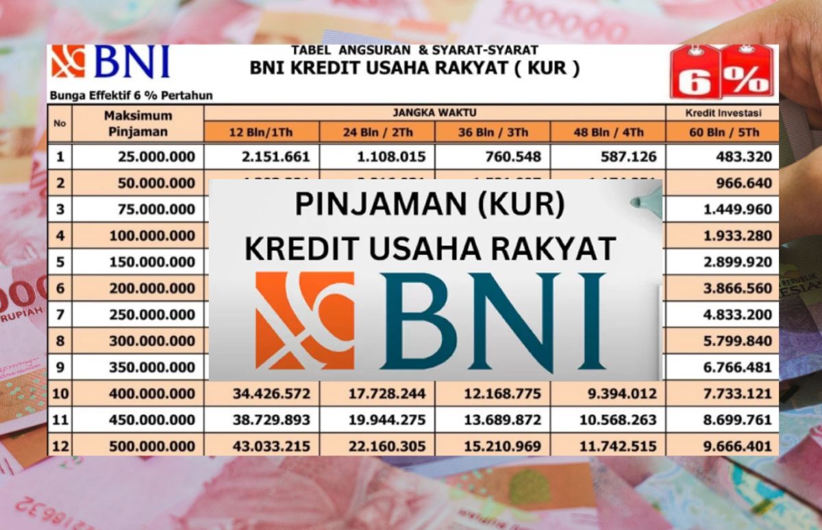 Krisis Modal Usaha? Ajukan Pinjaman KUR BNI 2025 Plafon hingga Rp100 Juta, Ini Tabel Angsuran Cicilan Terendah