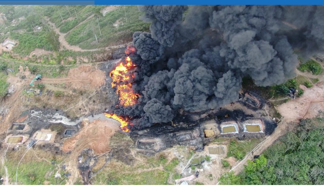 Penambangan Minyak Illegal di Muba Sumsel Menggila,  Satu Sumur Kembali Terbakar Telan Korban Jiwa