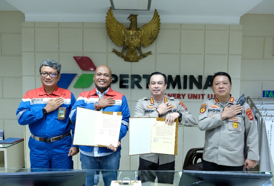 Kilang Pertamina Plaju dan Polrestabes Palembang Tandatangani Kerjasama Jaga Keamanan Obvitnas