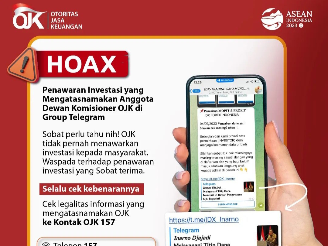 Penipuan! MOPIT-PROFIT IDX FOREX Indonesia Catut Nama Bos OJK di Telegram