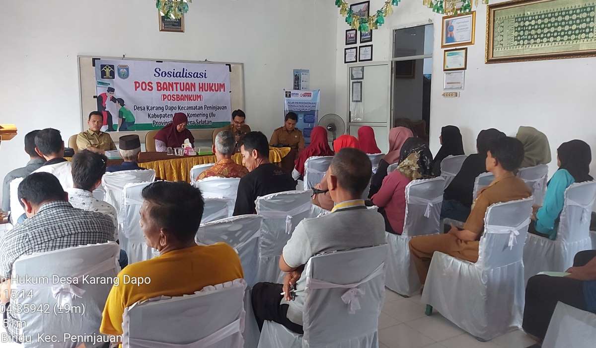 Pemdes Karang Dapo Gelar Sosialisasi Posbankum Kepada Warga