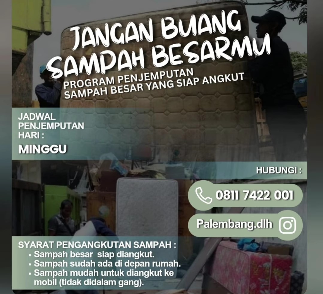 Program Jemput Sampah Besar Siap Angkut, Warga Bisa Hubungi Call Center 08117422001