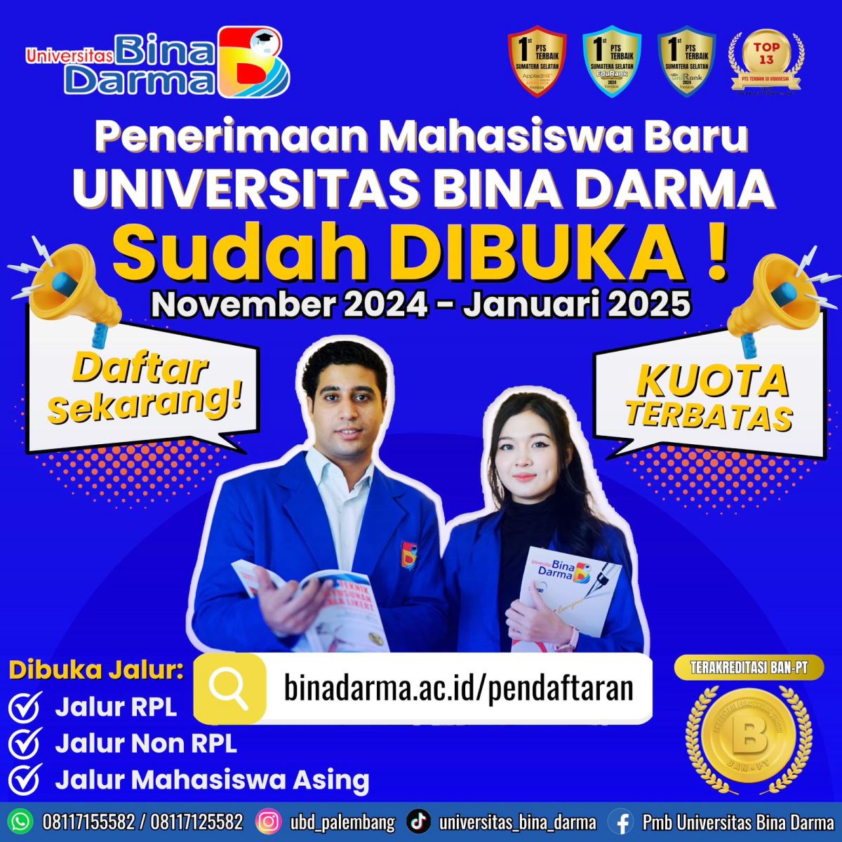 UBD Buka Penerimaan Mahasiswa Baru Periode Tahun 2024 - 2025