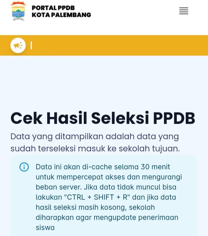 MACET! Portal PPDB Kota Palembang Tak Bisa Diakses, Cek Hasil Seleksi PPDB SMP