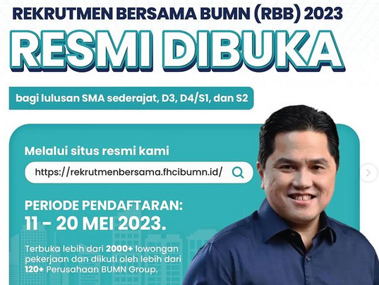 Buruan Daftar, Rekrutmen Bersama BUMN 2023 Resmi Dibuka, Cek Linknya Berikut 