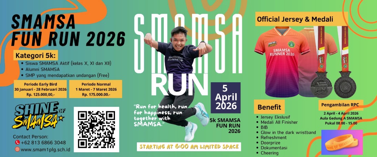 SMA Muhammadiyah 1 Palembang Gelar Smamsa Fun Run 2026, Catat Tanggalnya!