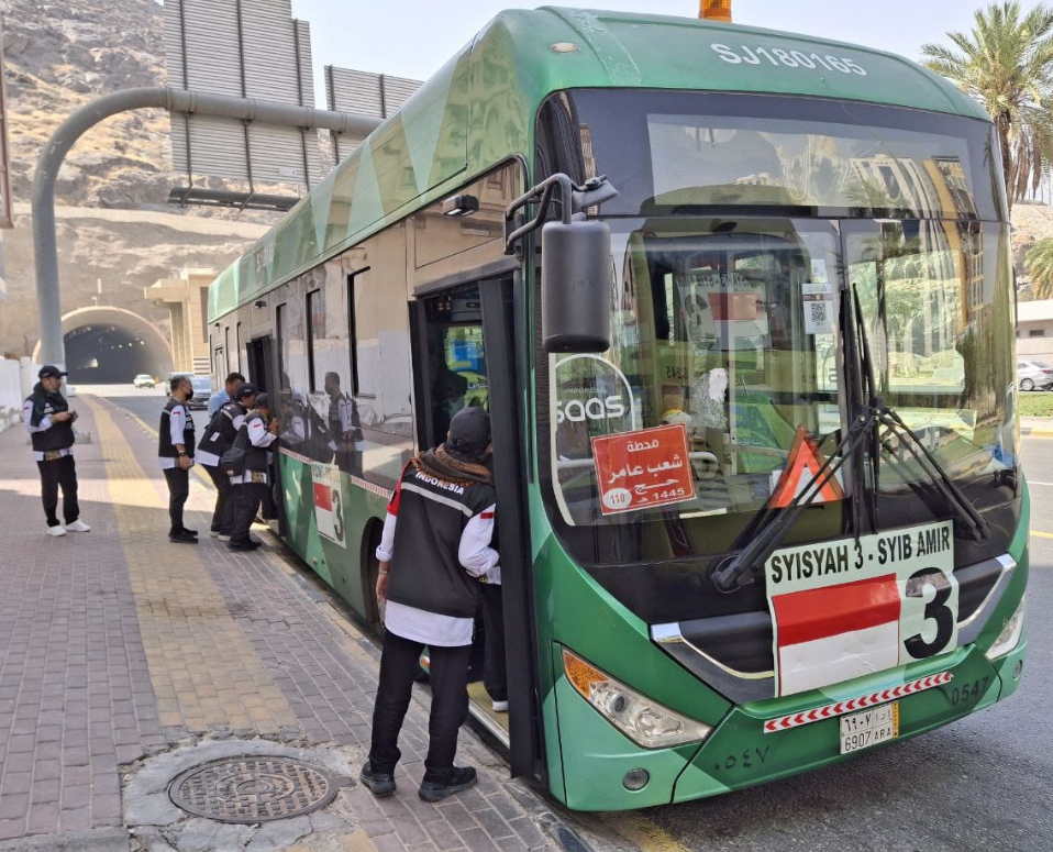 Pasca Armuzna, Bus Shalawat Kembali Beroperasi Layani Jemaah Haji untuk tawaf Ifadhah di Masjidil Haram 