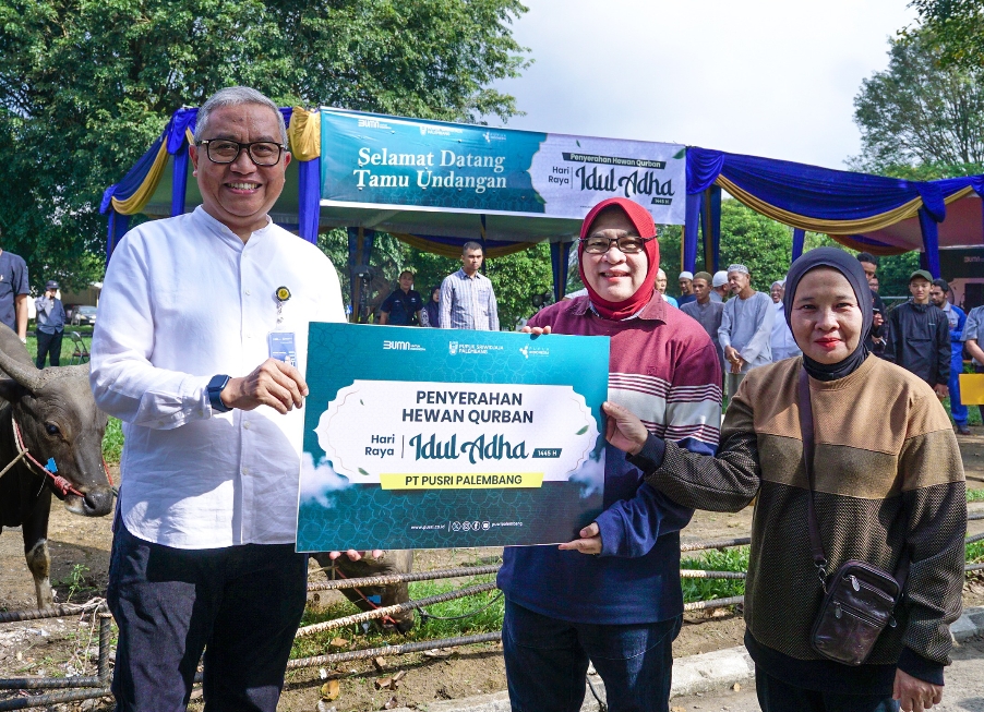 Sambut Idul Adha 1445 H, Pusri Salurkan Hewan Kurban untuk Warga Lingkungan