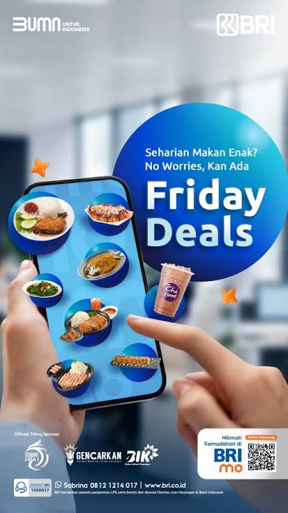 Nikmati Friday Deals di BRImo, Tukar Poinmu untuk Voucher Makan atau Minum Setiap Jumat