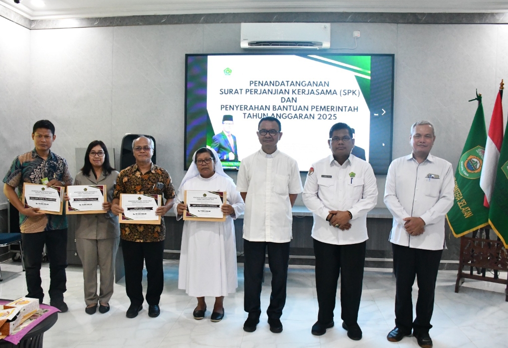 Tahun Ini Kemenag Sumsel Salurkan 75 Bantuan Kepada Lembaga Katolik, Berikut Rincian Lengkapnya 