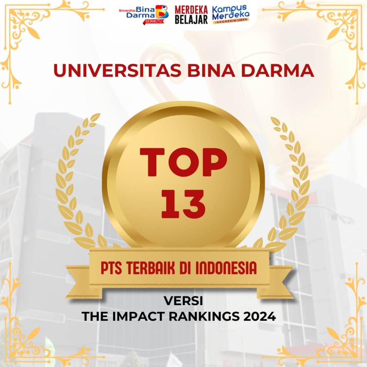 UBD Dinobatkan sebagai Perguruan Tinggi Terbaik ke -13 di Indonesia 