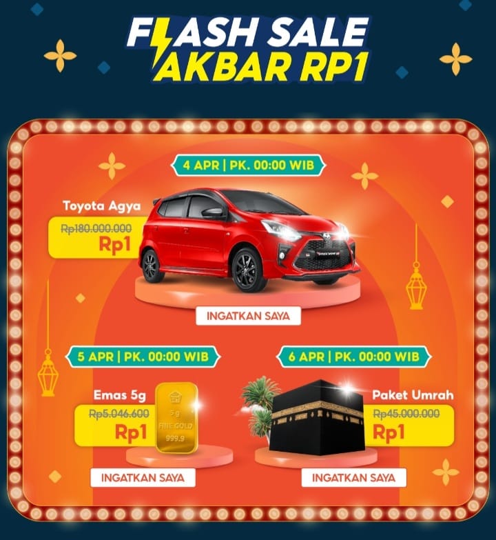 Kejutan Big Ramadan Sale 4.4, Malam Ini Promo Puncak Shopee 4-6 April ...