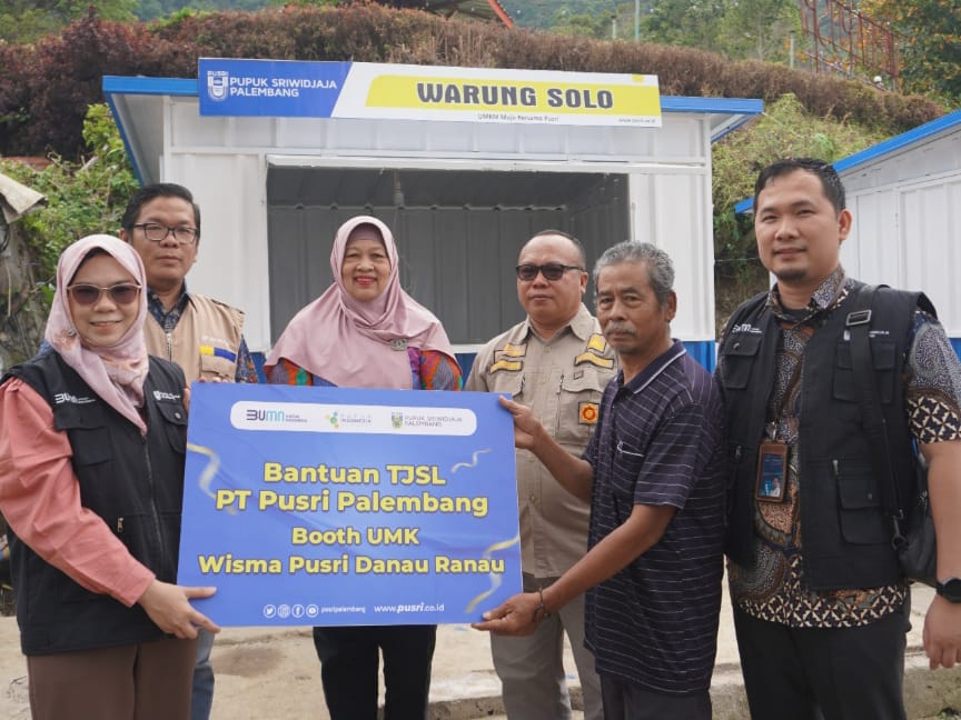 Pusri Bangun Booth UMK di Danau Ranau, TJSL untuk Tingkatkan Ekonomi Warga Sekitar 