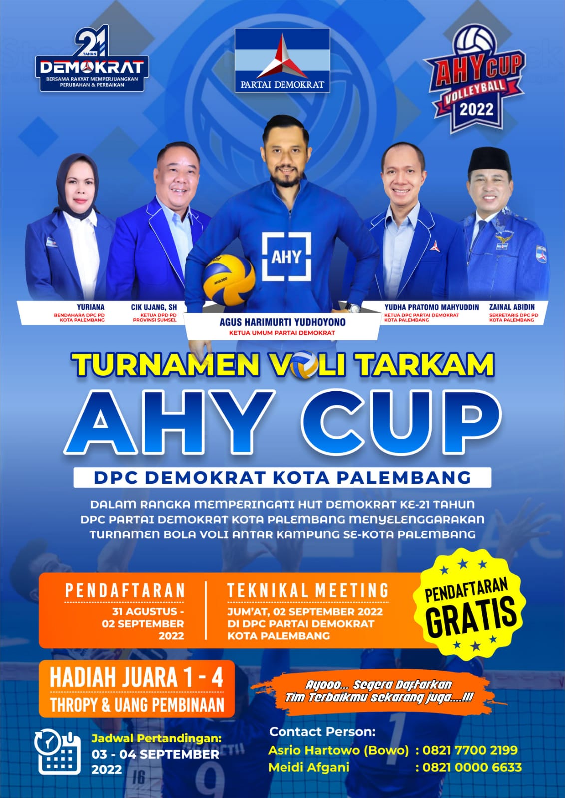 DPC Demokrat Palembang Gelar Kejuaraan VolI Tarkam AHY Cup