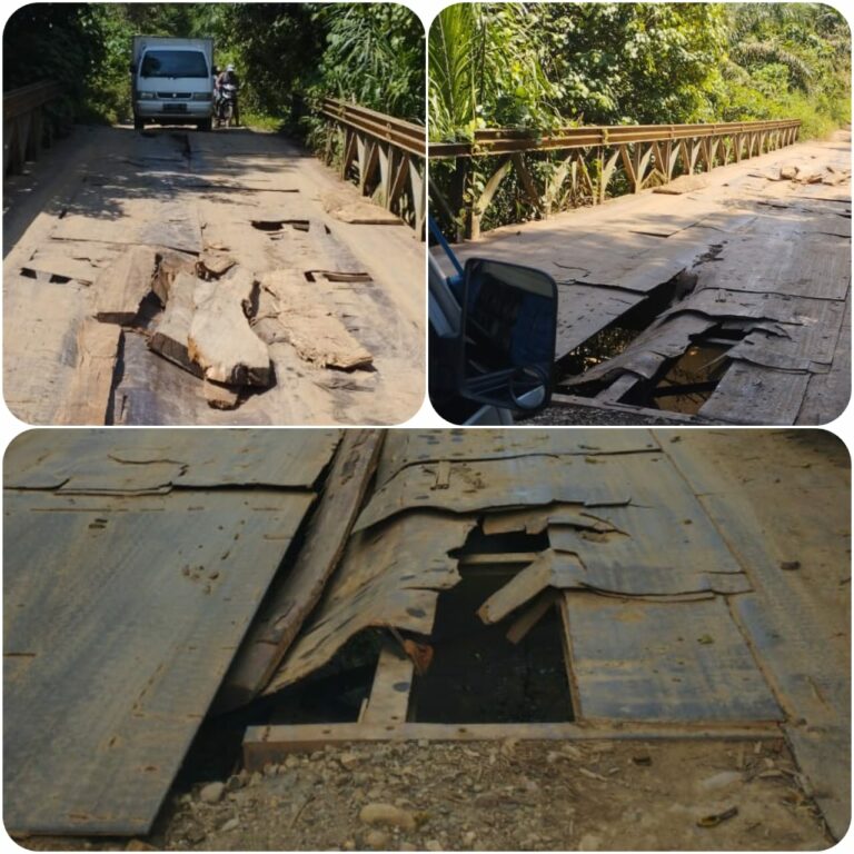 Kondisi Jembatan Ayek Petikan Lahat Kian Memprihatinkan, Hambat Kelancaran Transportasi Karet Rakyat