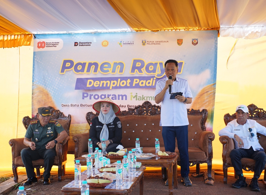 PT Pusri Laksanakan Panen Raya, Dorong Swasembada Pangan Berkelanjutan di Bangka Selatan