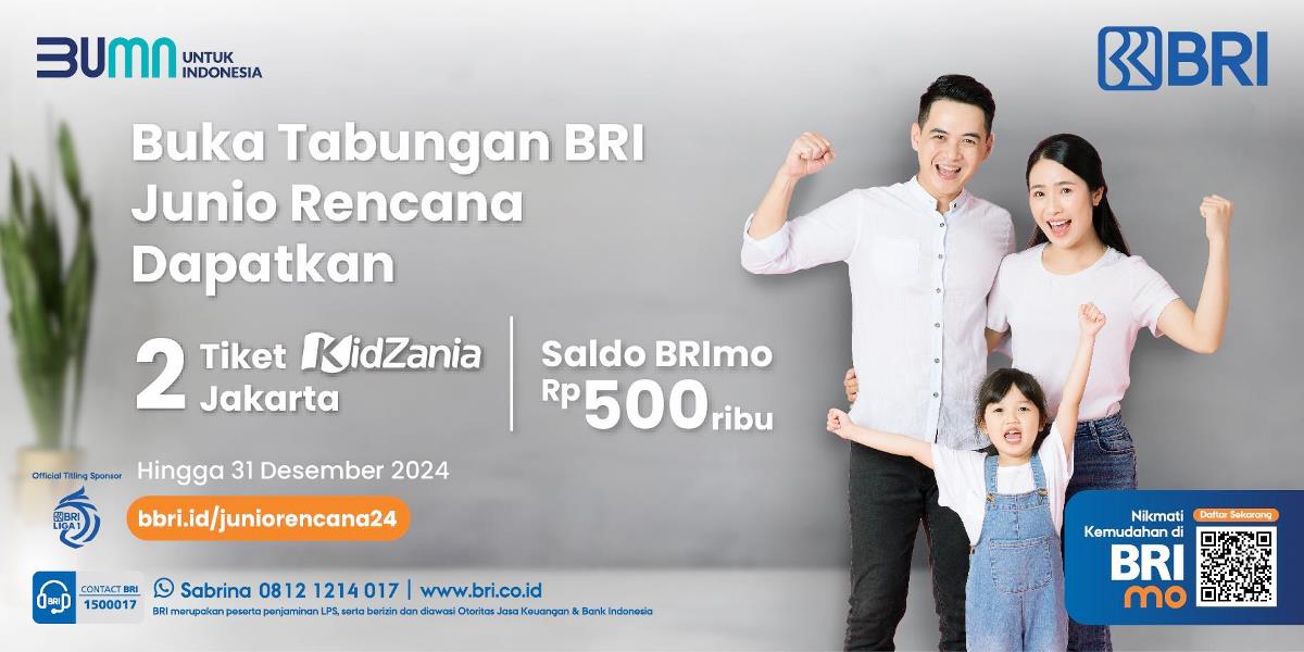 Buka Tabungan BRI Junio Rencana untuk Anak Bisa Dapat Hadiah Menarik dari BRI