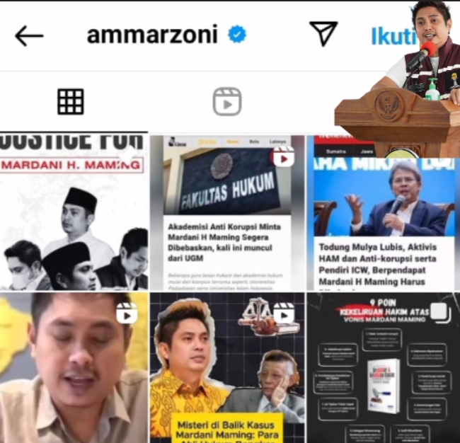 Lagi Heboh di Medsos, Buka IG Ammar Zoni, Tiba-tiba Ramai Postingan Tagar Bebaskan Mardani H Maming