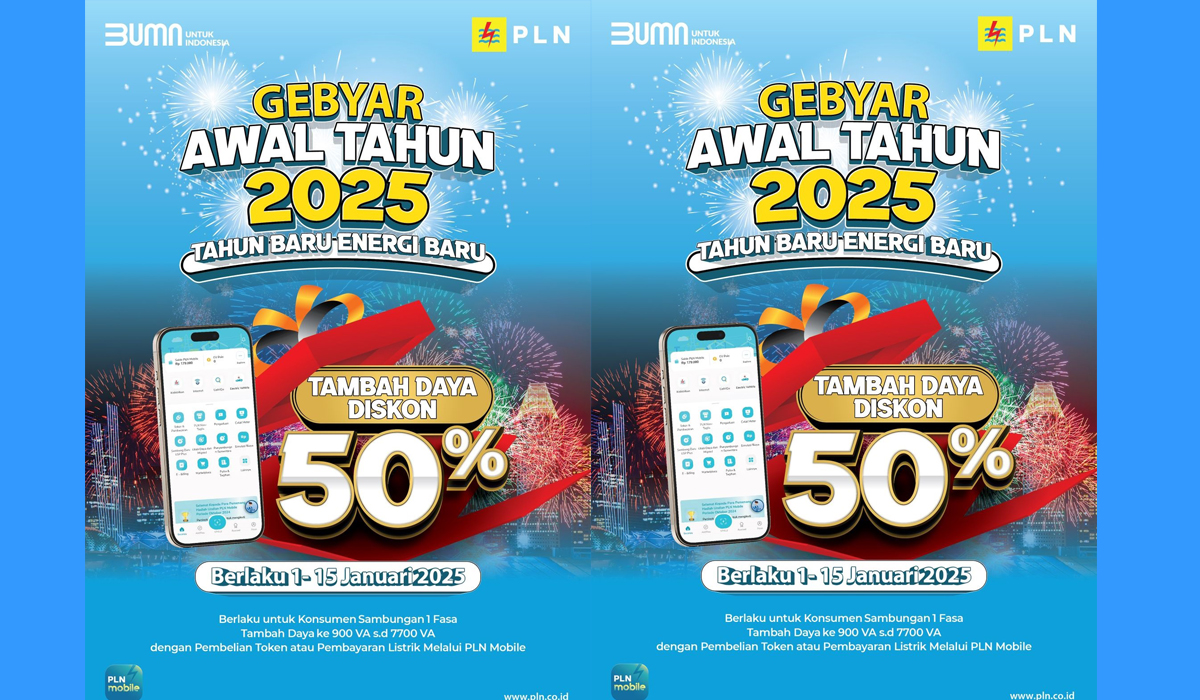 Gebyar Awal Tahun, PLN Gelar Program Promo Tambah Daya 50 Persen