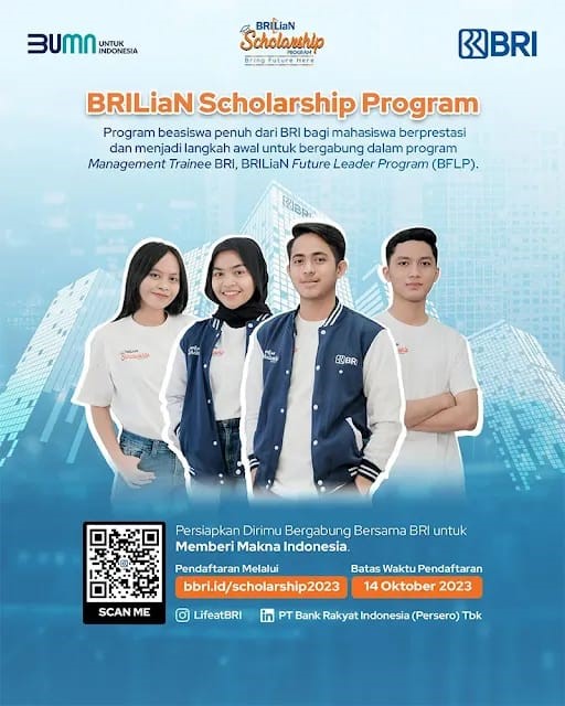 Beasiswa BRILian, Berikut Cara Daftar dan Persyaratan yang Harus Dipenuhi Mahasiswa   