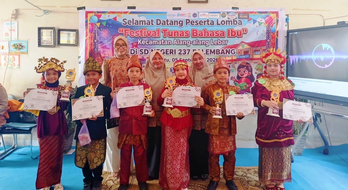 Lestarikan Bahasa Ibu, SDN 240 Palembang Sukses Sabet Prestasi di FTBI Alang-Alang Lebar
