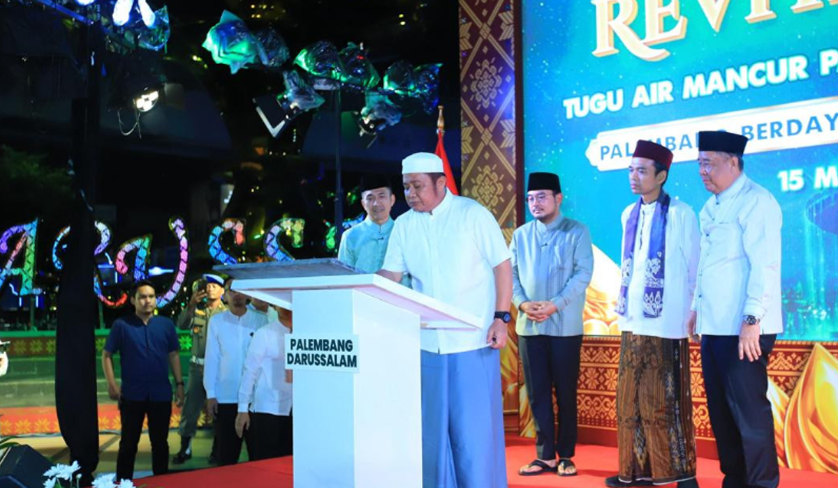 Tugu Cempako Telok Diresmikan, Ikon Baru Titik Nol Kota Palembang