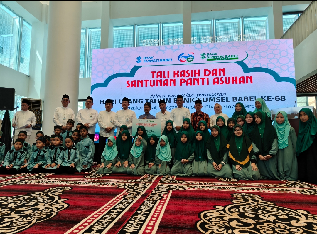 HUT ke-68, Bank Sumsel Babel Salurkan Tali Kasih ke Keluarga Pensiunan dan Panti Asuhan 