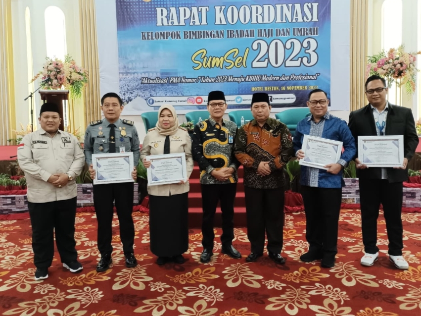 Penyelenggaraan Haji 2023, Kemenag Sumsel Beri Penghargaan Untuk Mitra Kerja