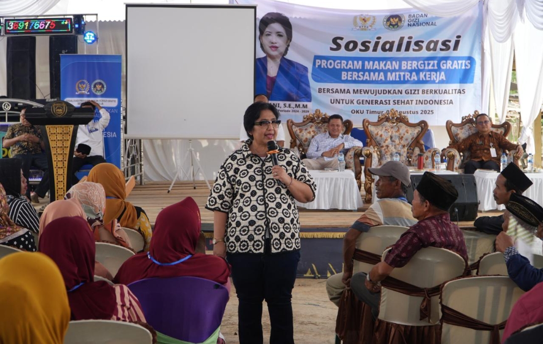 Sosialisasi Program Makan Bergizi Gratis Bersama Mitra Kerja BGN di Desa Karya Makmur Sumsel