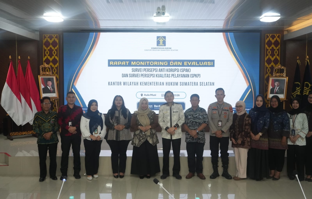 Kemenkum Sumsel Perkuat Integritas dan Kualitas Layanan Melalui Evaluasi SPAK-SPKP 2026