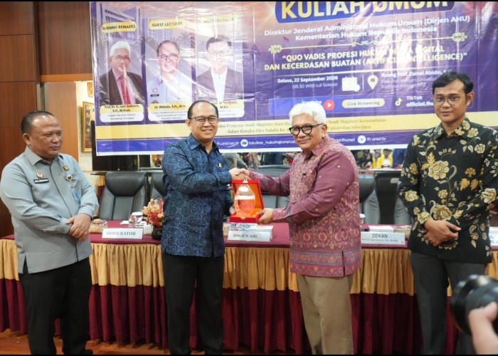 Kakanwil Kemenkum Sumsel Hadiri Kuliah Umum Unsri, Soroti Arah Transformasi Digital Layanan Hukum