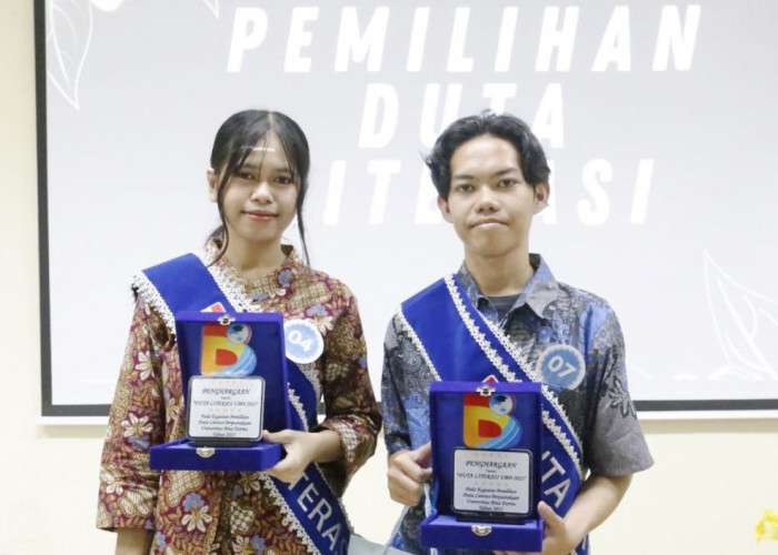 Dewa Rizki dan Yuliana Maria, Raih Predikat Duta Literasi Perpustakaan Universitas Bina Darma 2025