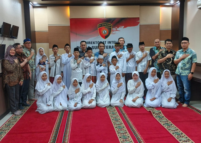 Direktorat Intelkam Polda Sumsel Gelar Doa Bersama Anak Yatim Mahabatul Umi dalam Rangka Jaga Kamtibmas 