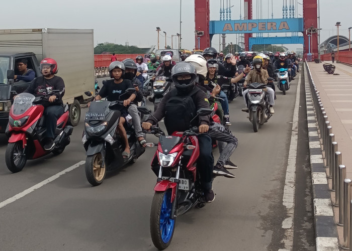 Ratusan Rider Meriahkan Yamaha Day 2023, Rolling City Objek Wisata di Palembang