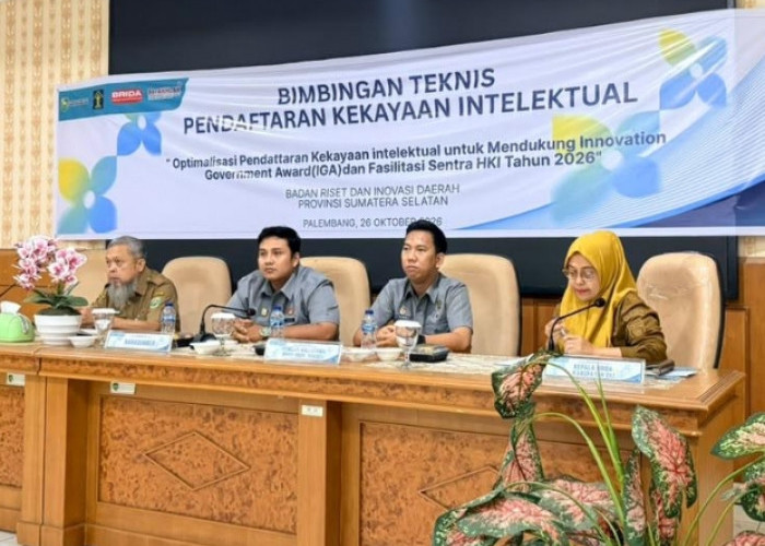 Kemenkum Sumsel dan BRIDA Dampingi OPD se-Sumsel Daftarkan Kekayaan Intelektual Hasil Inovasi Daerah