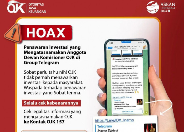 Penipuan! MOPIT-PROFIT IDX FOREX Indonesia Catut Nama Bos OJK di Telegram