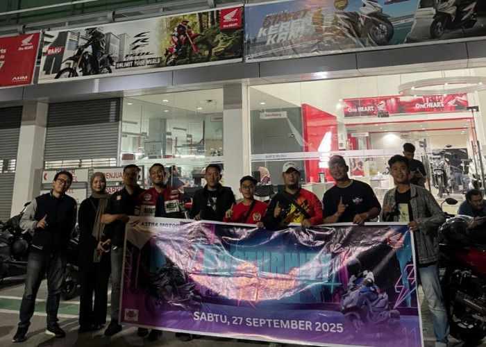 Astra Motor Sumsel Ajak Komunitas Honda Rasakan Sensasi Nocturnity Riding di Palembang
