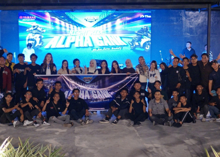 Thamrin Brothers Gelar Night Ride Alpha Gank Palembang, Pererat Silaturahmi Komunitas Yamaha Aerox Alpha