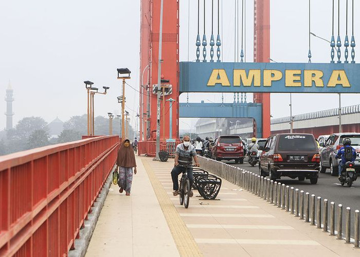 Sejarah Pergantian Warna Jembatan Ampera Dari Mulai Berdiri Tahun 1965,  Hingga Akan Dipasang lift Saat Ini