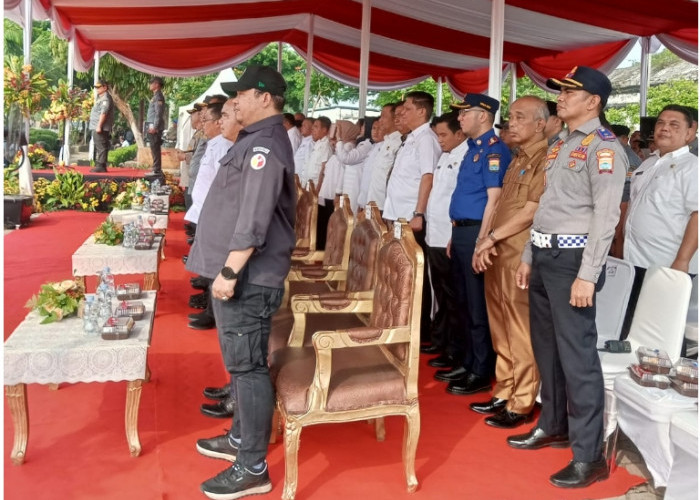 Bawaslu Palembang Hadiri Apel Siaga Pengamanan Pilkada Bersama Satlinmas