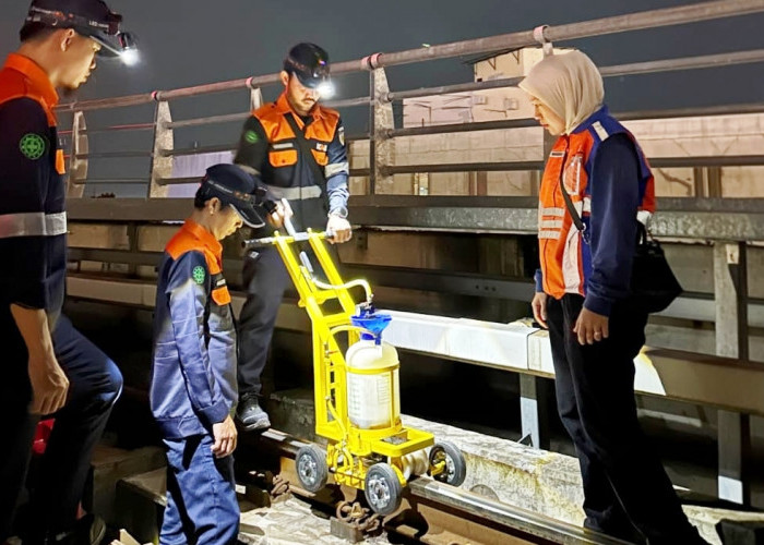 Jaga Keselamatan dan Keandalan Operasional, LRT Sumsel Rutin Lakukan Perawatan Jalur