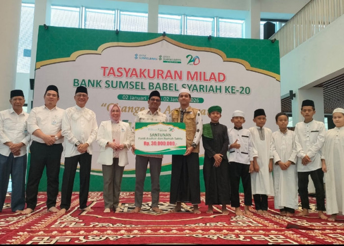 Bersama Rumah Tahfidz, Bank Sumsel Babel Syariah Gelar Milad ke-20 di Masjid Babussalam Sabil Barakah